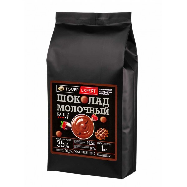 Шоколад Молочный 35% в каллетах (каплях) - Томер Эксперт 1000гр